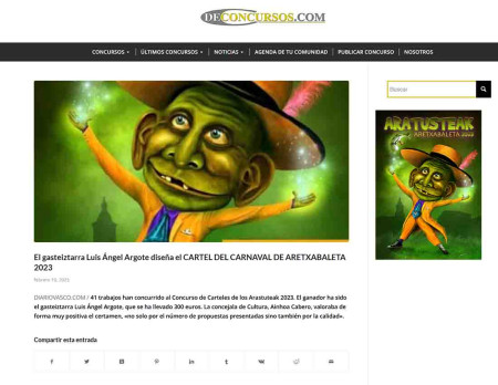 Ganador cartel carnavales Aretxabaleta (Gipuzkoa) 2023